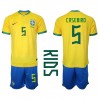 Brasilien Casemiro #5 Hemmaställ Barn VM 2022 Korta ärmar (+ Korta byxor)